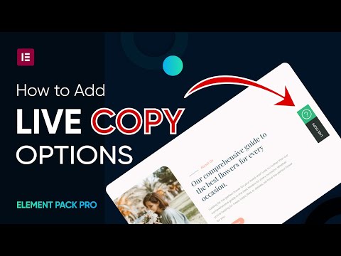 How to Use Live Copy Options in Element Pack by Elementor
