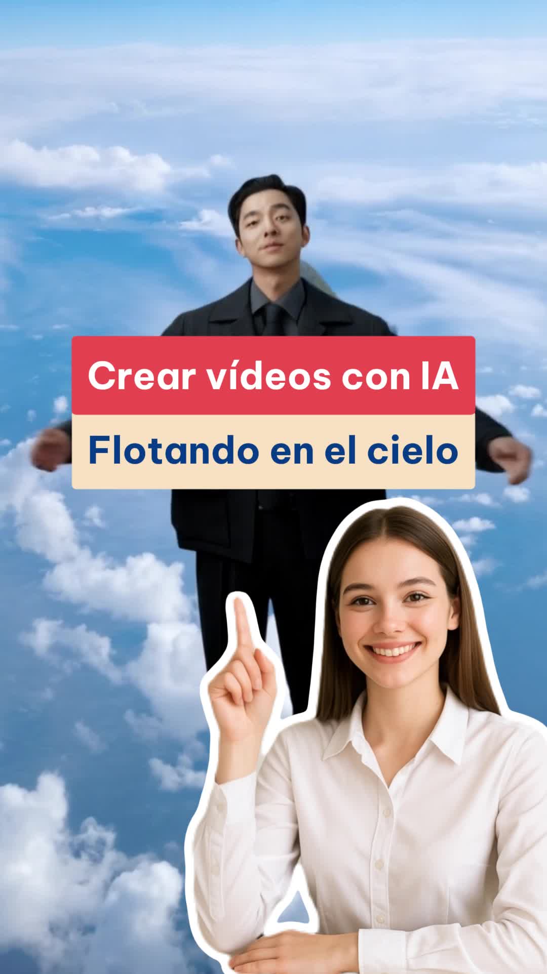 Crea un vídeo de ti mismo volando en el cielo